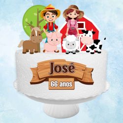 Topo de Bolo Digital Fazendinha