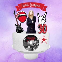 Topo de Bolo Digital Avril Lavigne Rock