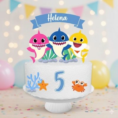 Topo de Bolo Digital Baby Shark md1 tb