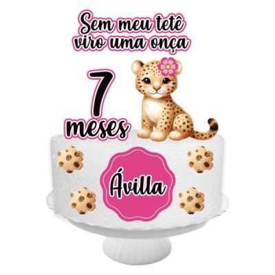 Topo de Bolo Digital Sem Meu Tete Viro Uma Onça md1