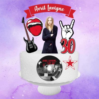 Topo de Bolo Digital Avril Lavigne Rock
